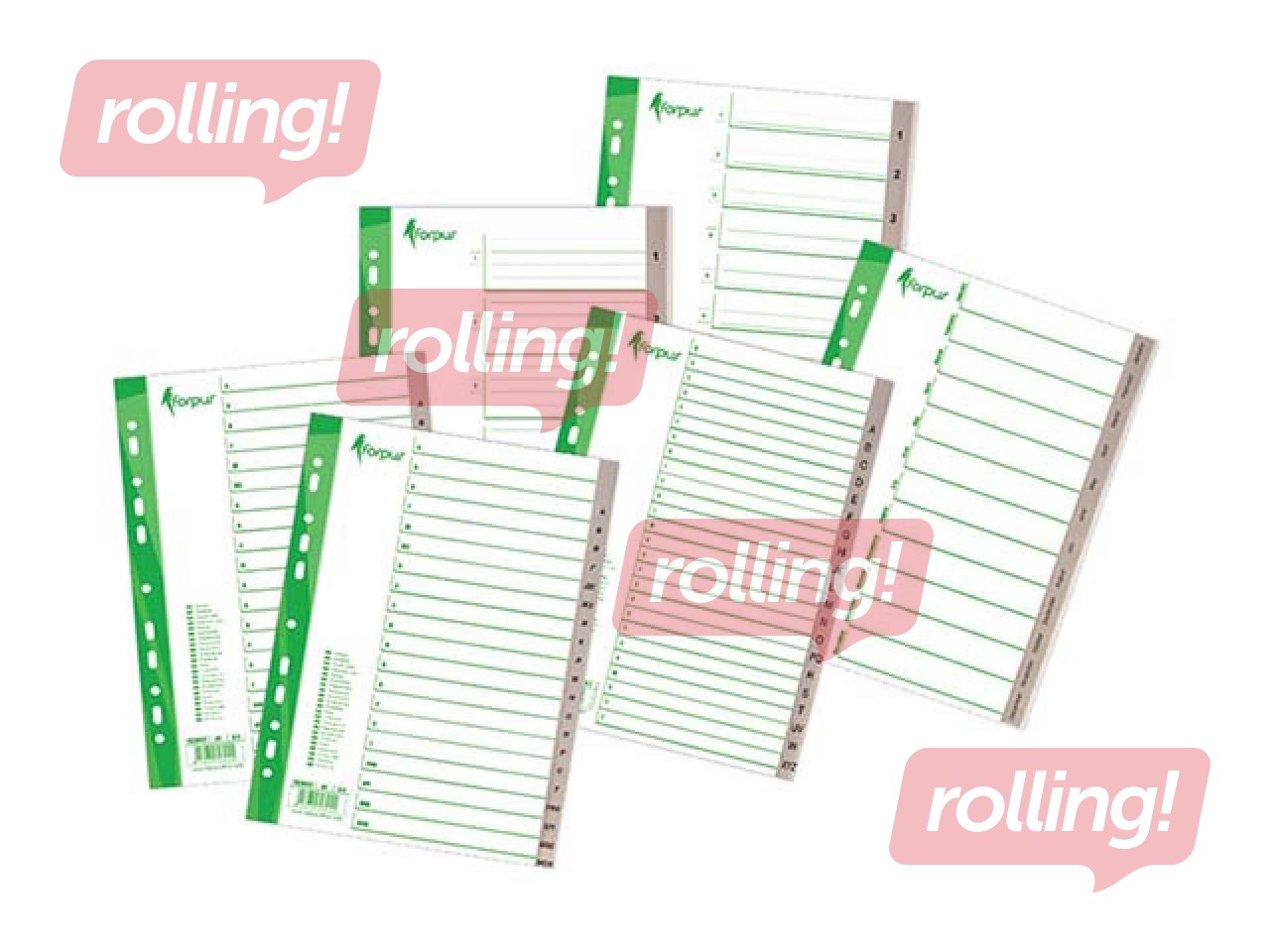 Dokumentu sadalītājs Forpus 31-1, A4, PP, pelēks