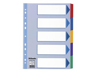 Dokumentu sadalītājs Esselte, PP, A4+, 5 sadaļas, krāsains