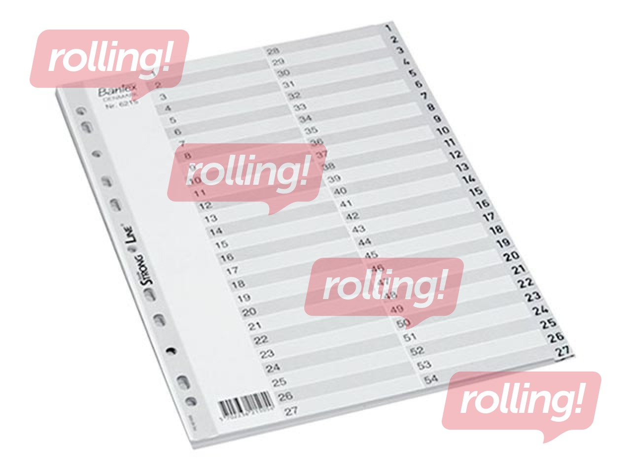 Dokumentu sadalītājs Bantex 1-54, A4, PP, pelēks