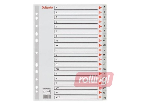 Dokumentu sadalītājs Esselte, A4, A - Z, pelēks