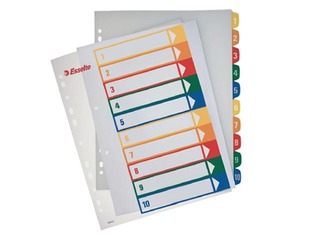 Sadalītājs dokumentiem Esselte Project A4, 1-10, plastikāta