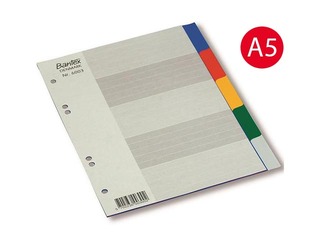 Dokumentu sadalītājs Bantex Strong Line, PP, A5, 5 sadaļas, krāsains
