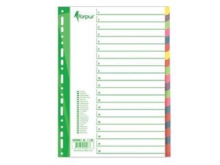 Dokumentu sadalītājs Forpus, kartona, A4, 20 sadaļas, krāsains