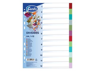 Dokumentu sadalītājs Forofis, A4, PP, 12 sadaļas, krāsains