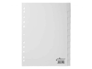 Dokumentu sadalītājs Durable A4 ar 10 nomaināmiem indeksiem, PP, pelēks