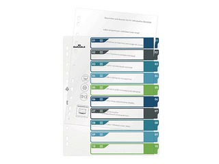 Dokumentu sadalītājs Durable1-10, A4+, PP, krāsains