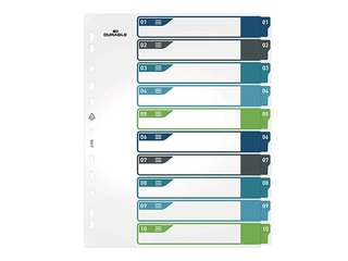 Dokumentu sadalītājs Durable1-10, A4+, PP, krāsains