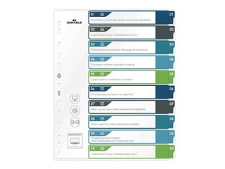 Dokumentu sadalītājs Durable1-10, A4+, PP, krāsains