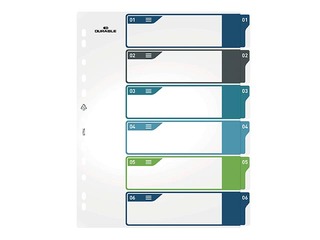 Dokumentu sadalītājs Durable1-6, A4+, PP, krāsains