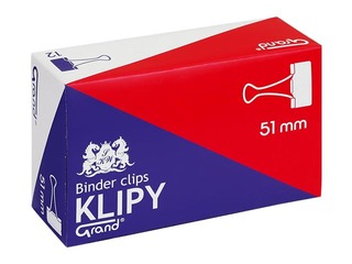 Klipši papīram Grand, 51 mm, 12 gab., melni