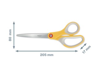 Šķēres Leitz Cosy, titāna, dzeltenas, 20.5cm