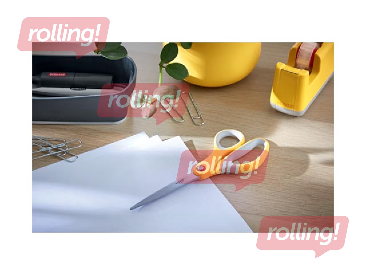 Šķēres Leitz Cosy, titāna, dzeltenas, 20.5cm