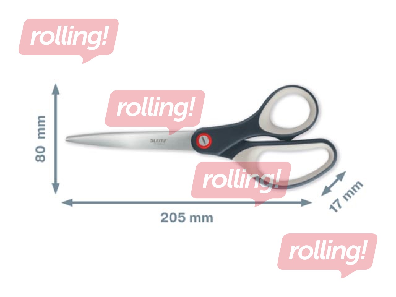 Šķēres Leitz Cosy, titāna, pelēkas, 20.5cm