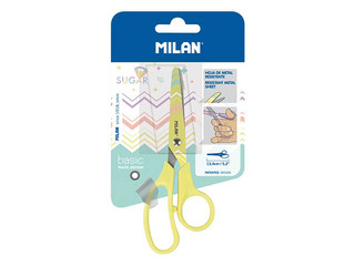 Šķēres bērniem Milan Basic Pastel, dzeltenas, 13.4cm