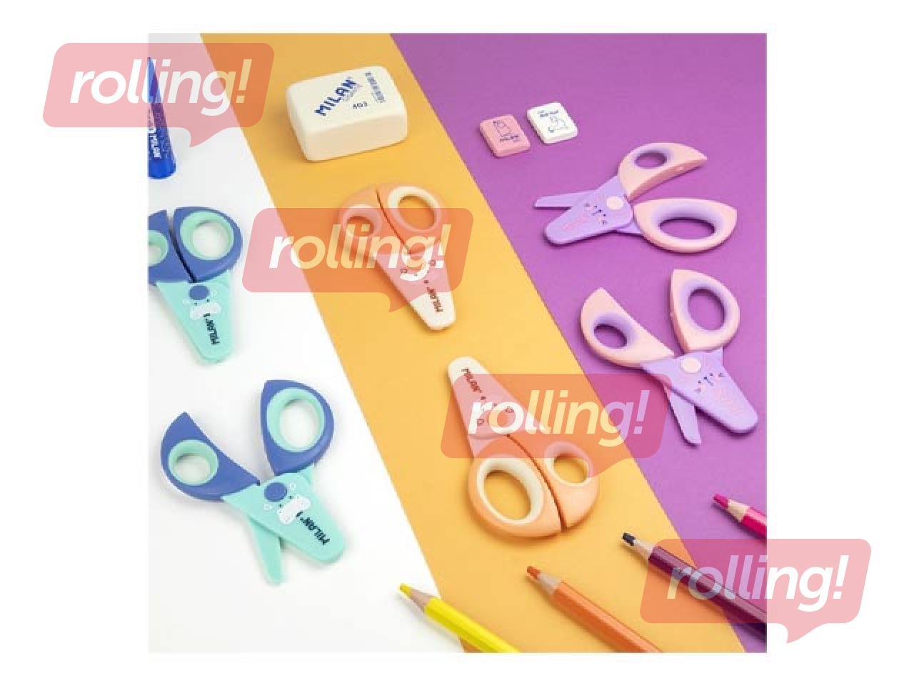 Šķēres maziem bērniem Milan, Funny, krāsainas, 2.2cm