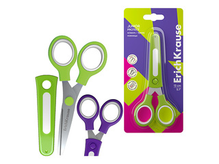 Šķēres bērniem ErichKrause, Junior Protect, ar uzgali, zaļas, 13cm