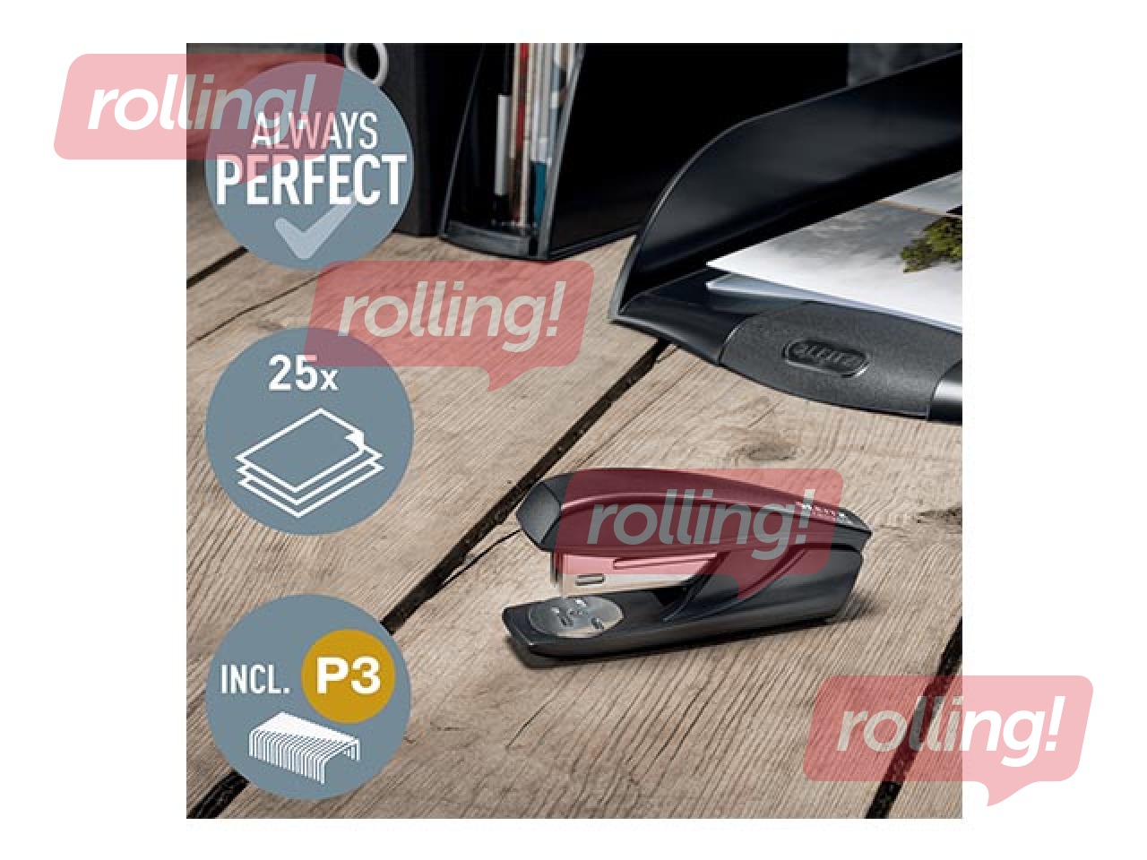 Skavotājs Leitz Recycle, 25 lapām, melns