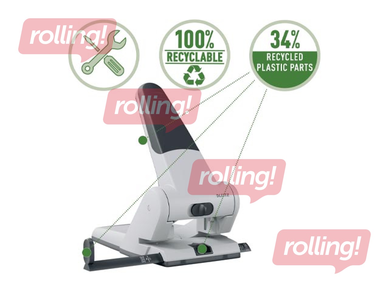 Caurumotājs Leitz, lieljaudas, pelēks