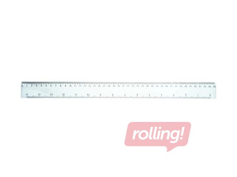 Lineāls 40 cm Grand, plastmasas, caurspīdīgs 