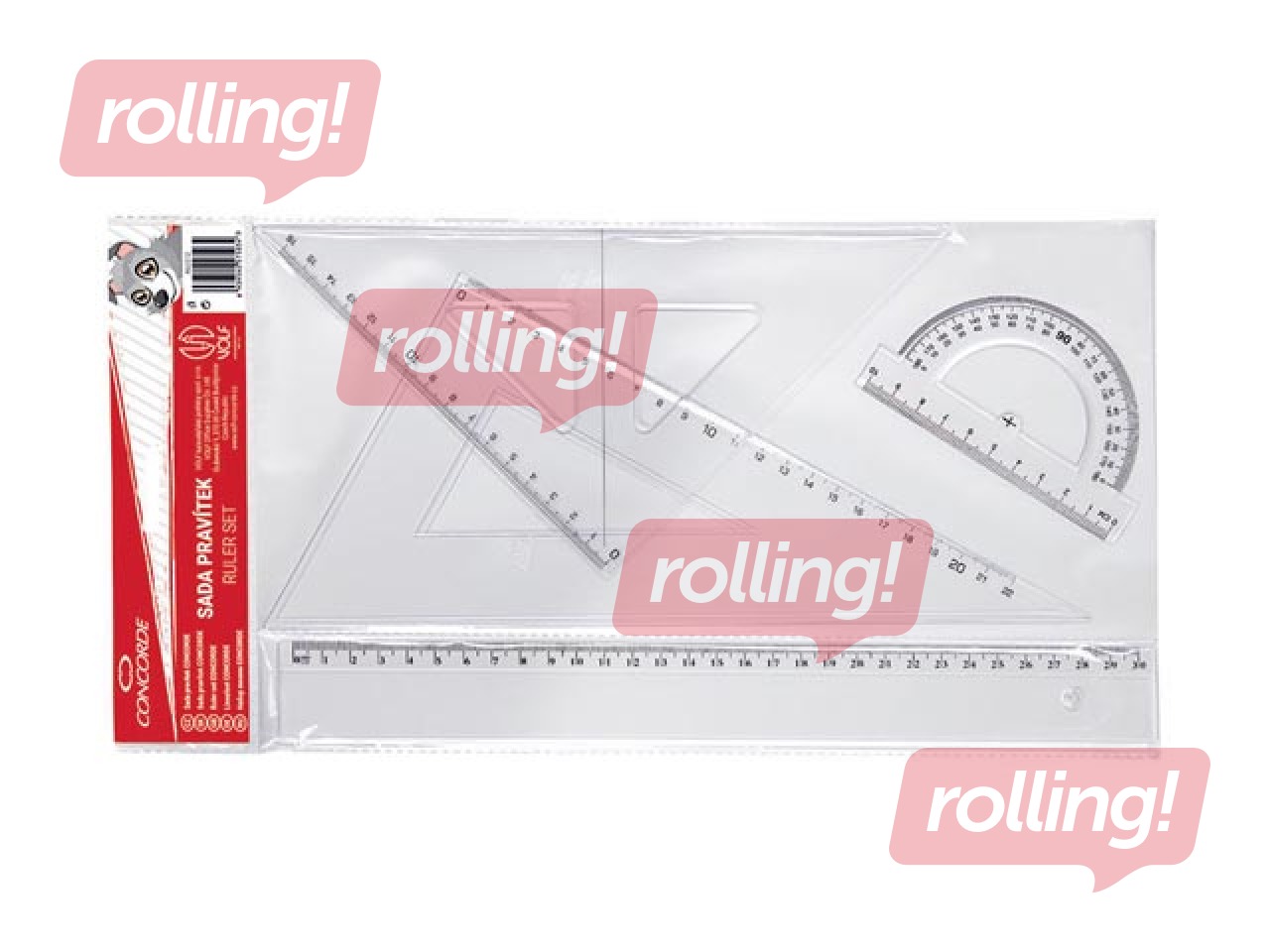 Lineālu komplekts Concorde, 4 priekšmeti 