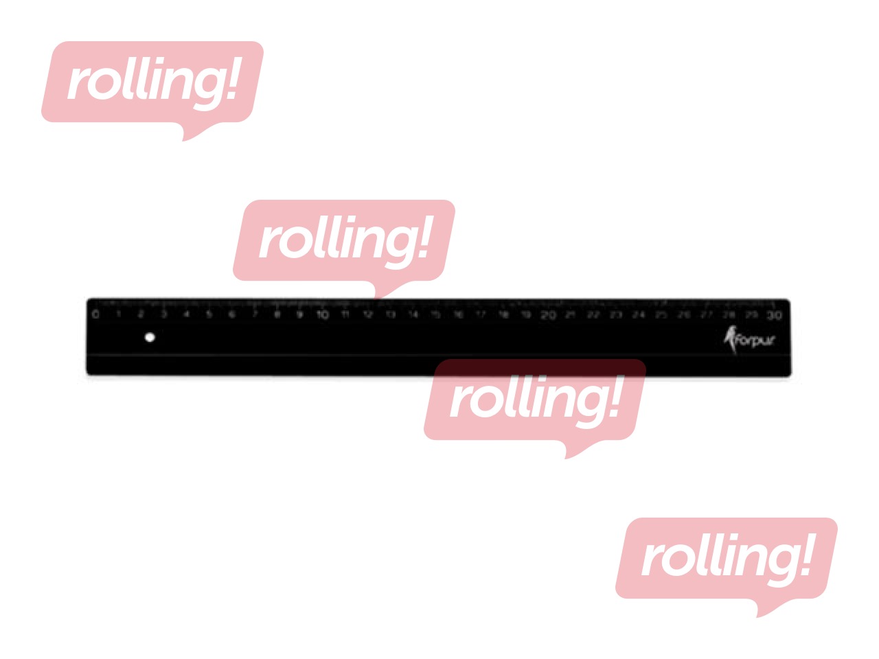 Lineāls Forpus, plastmasas, melns, 30cm