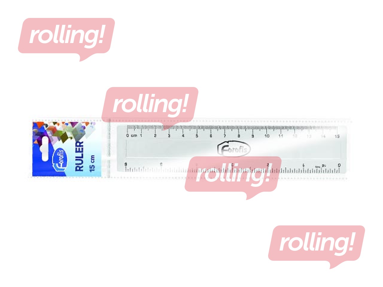 Lineāls Forofis, plastmasas, caurspīdīgs, 15cm