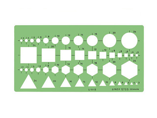 Lineāls- trafarets, figūras, Linex, 100x195mm