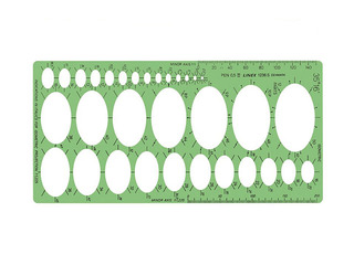 Lineāls- trafarets, elipses, Linex, 128x200mm
