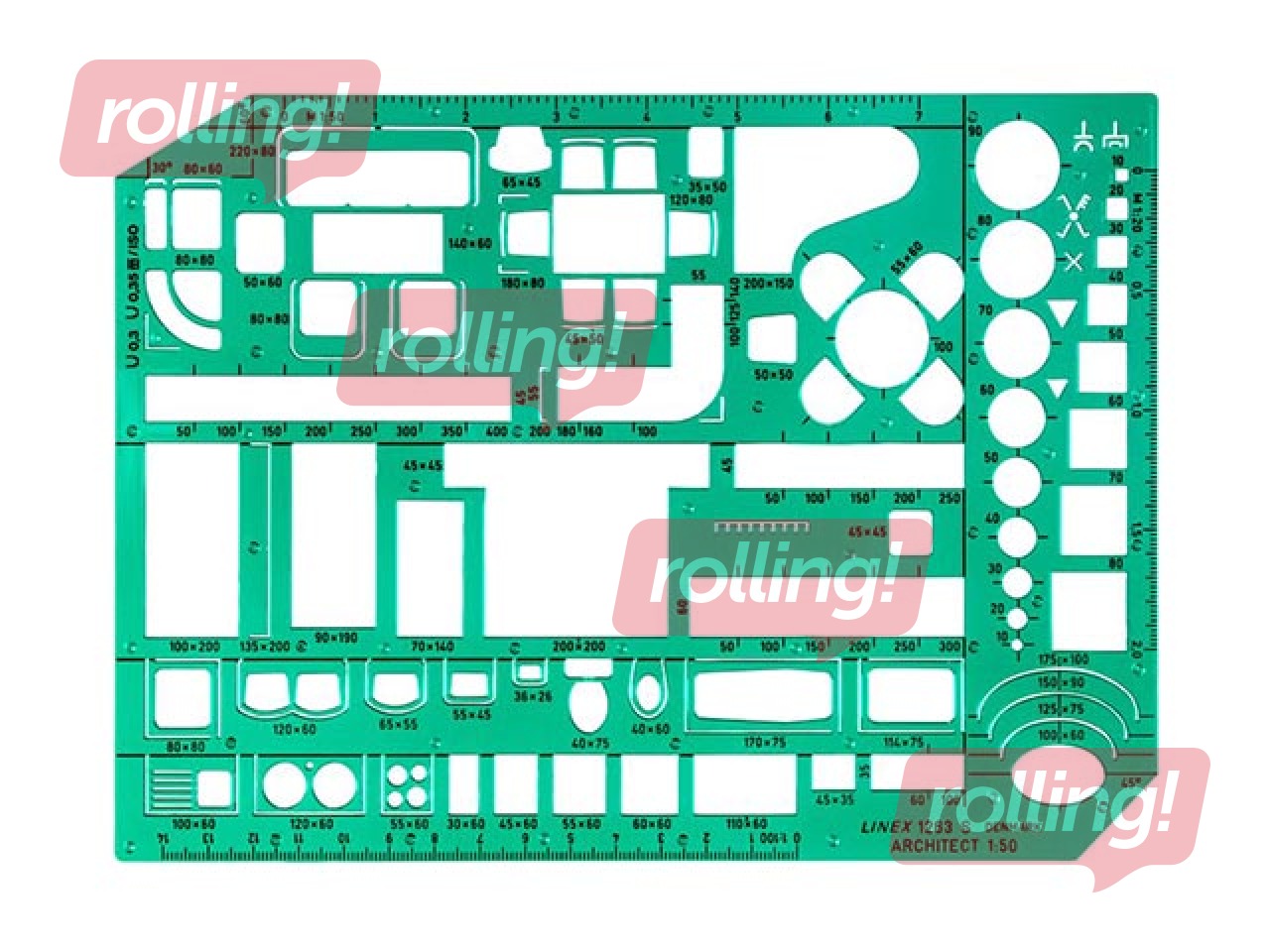 Lineāls- trafarets, mēbeles, Linex, 160x230mm
