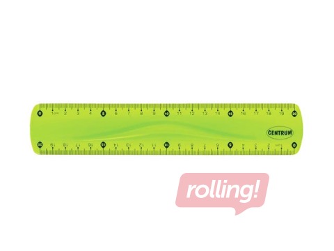 Lineāls Centrum Soft  ABS, 20 cm, lokans, zaļš