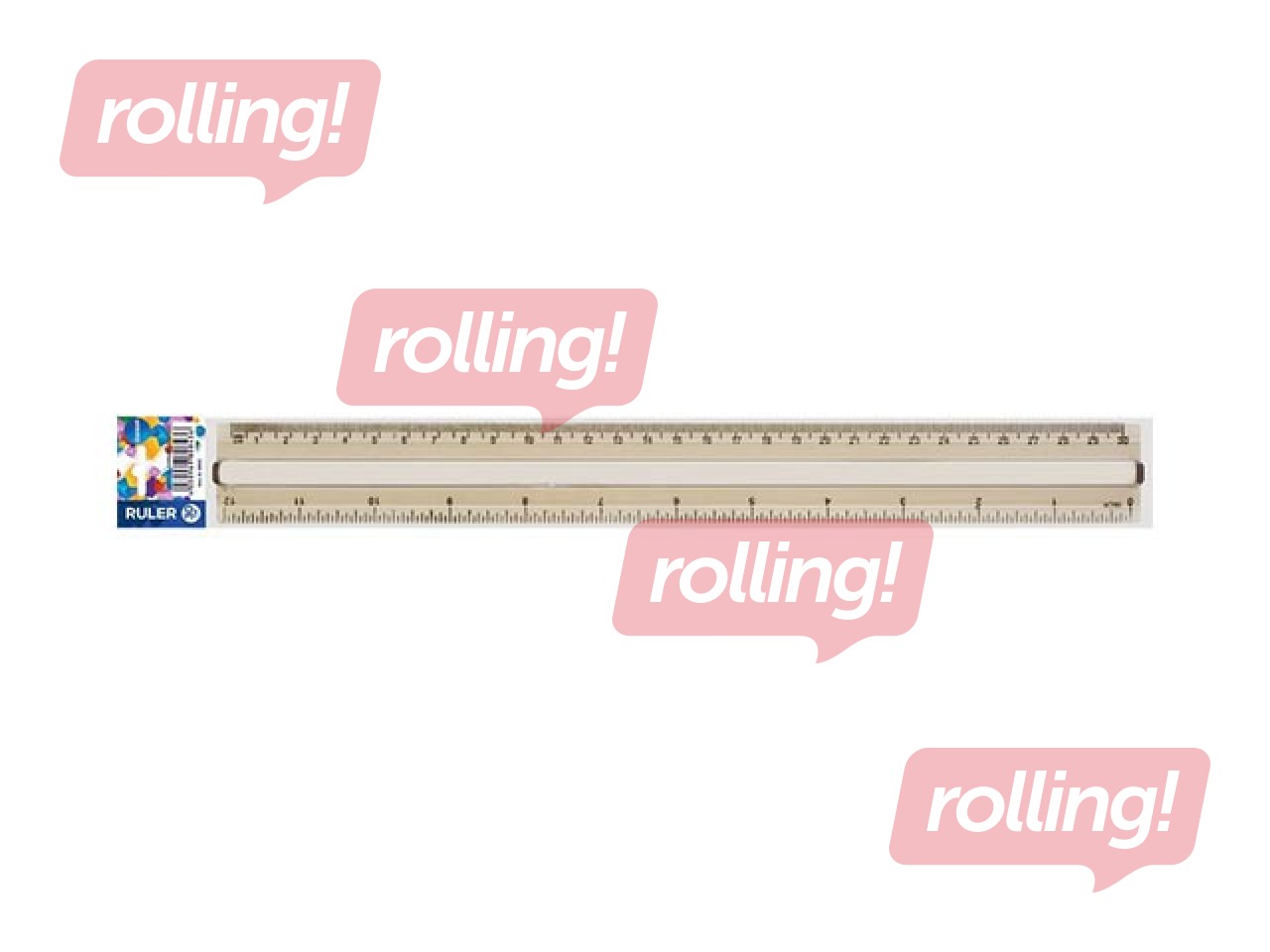 Lineāls Centrum ar rokturi, plastmasas, caurspīdīgs, 30cm