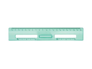 Lineāls Milan New Look, plastmasas, caurspīdīgs, zaļš, 20cm