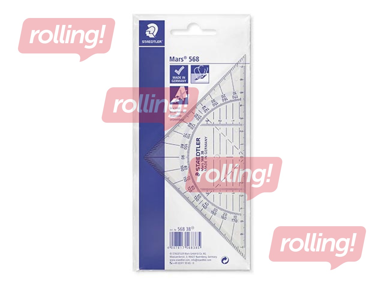 Lineāls - trīsstūris Staedtler Mars 568, 16cm