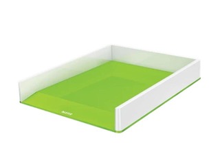 Dokumentu plaukts Leitz WOW, balts/zaļš +  AKCIJA! Pērc dokumentu statīvus saņem dāvanu!