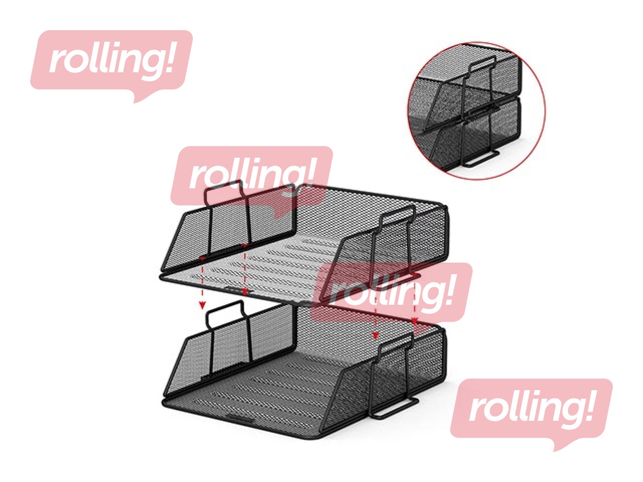 Dokumentu plaukts ErichKrause, metāla, 80mm, melns