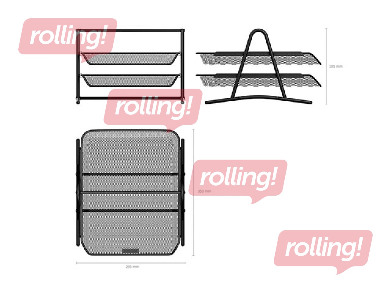 Dokumentu plauktu komplekts ErichKrause, metāla, 2 plaukti, melns