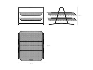 Dokumentu plauktu komplekts ErichKrause, metāla, 2 plaukti, melns