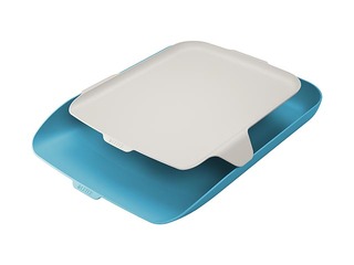 Dokumentu plaukts Leitz Cosy ar papildus paliktni, zils/balts