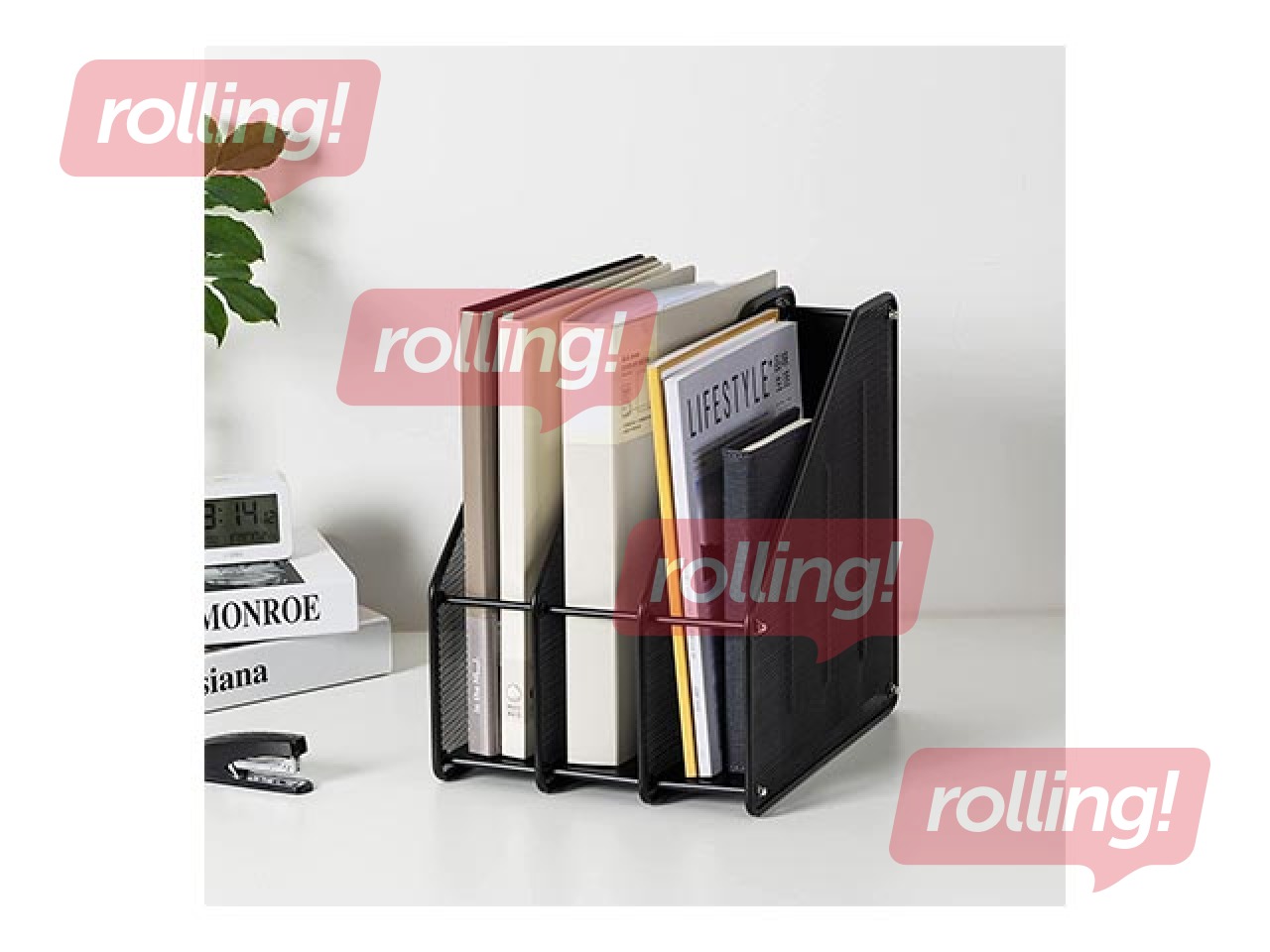 Dokumentu statīvs Forofis A4, 3 nodalījumi, metāla, melns