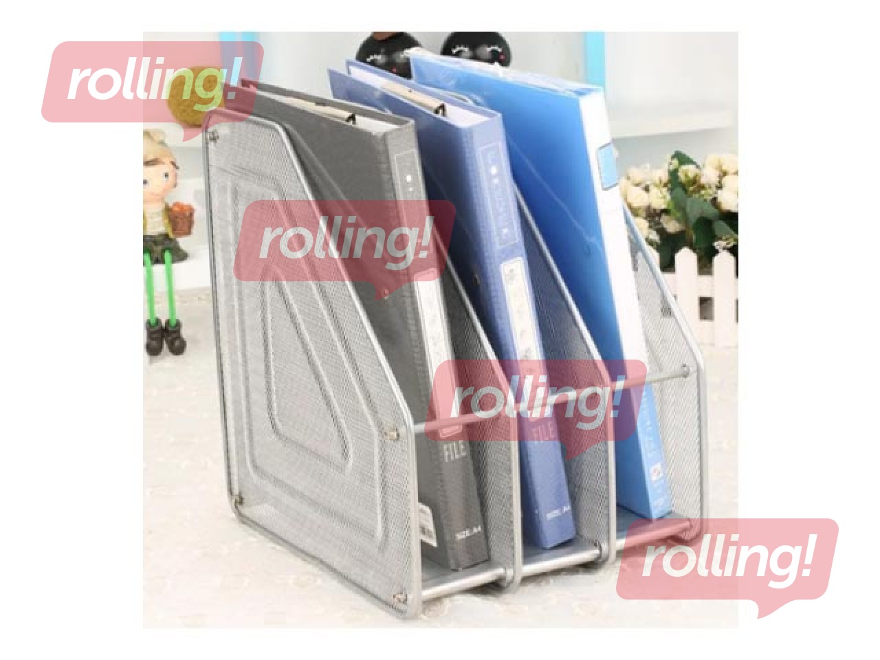 Dokumentu statīvs Forofis A4, 3 nodalījumi, metāla, sudraba