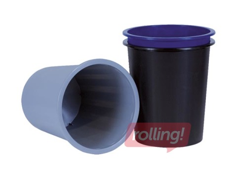 Papīrgrozs, 14 l, plastikāta, pelēks