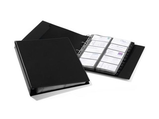 Vizītkaršu bloks Durable Visifix, A4, 400 vizītkartēm, melns