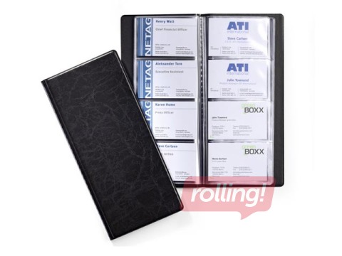 Vizītkaršu bloks Durable Visifix, 115 x 253 mm, 192 vizītkartēm, melns