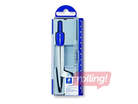 Cirkulis ar zīmuļa turētāju un lineālu Staedtler Noris 550, zils