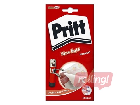 Līmes punkti Pritt, divpusēji, permanenta līme, 64 gab.