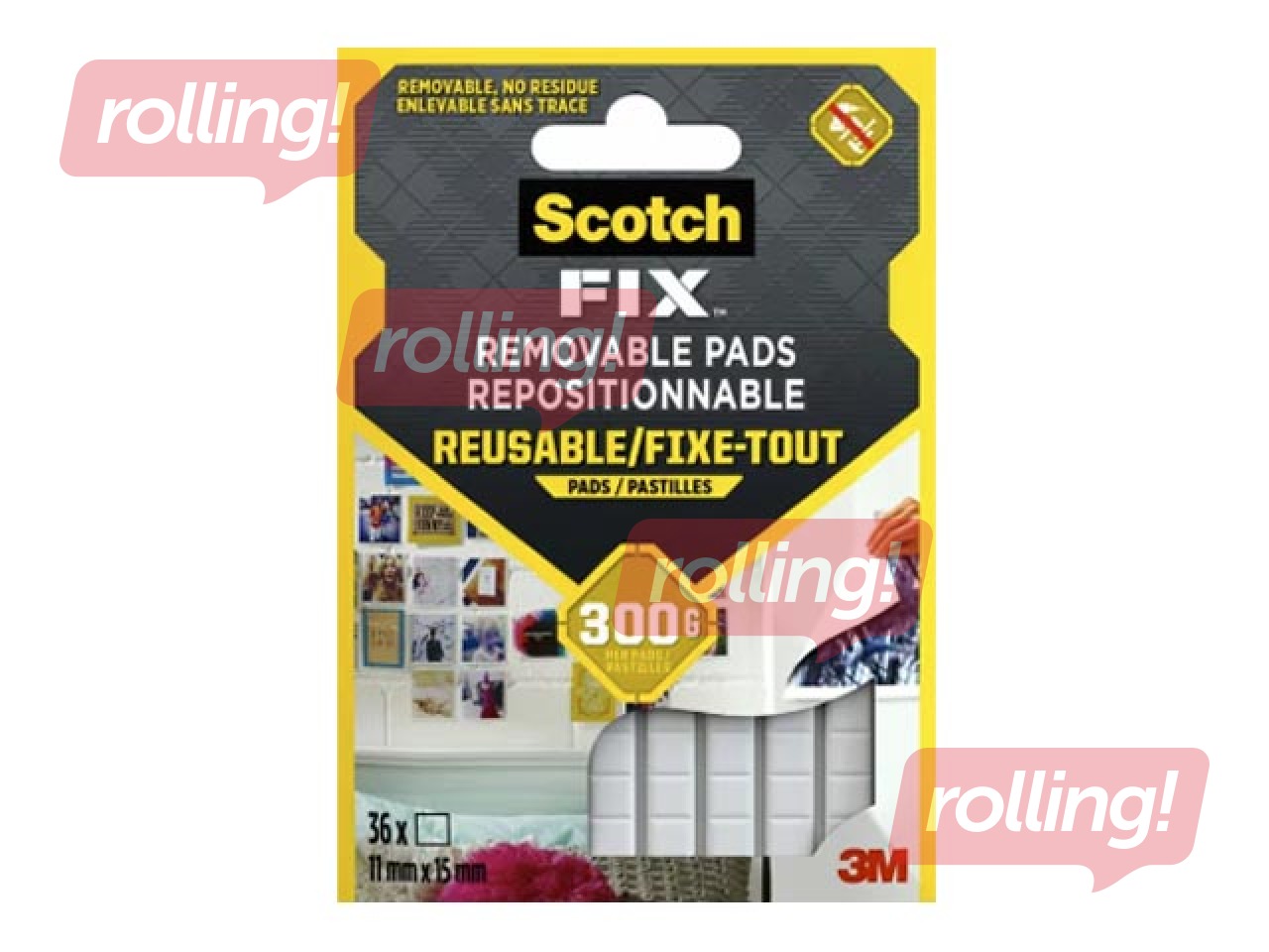 Līmējoša masa Scotch, 11mm x 15mm, 36 gab.