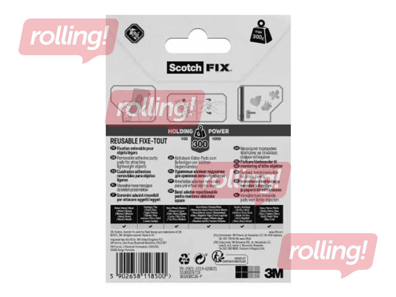 Līmējoša masa Scotch, 11mm x 15mm, 36 gab.