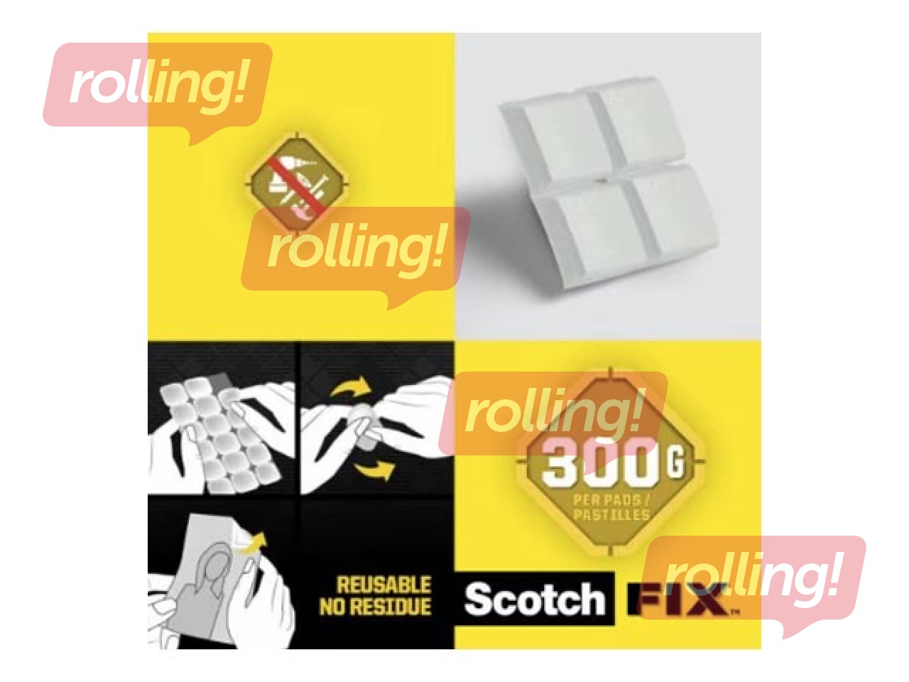 Līmējoša masa Scotch, 11mm x 15mm, 36 gab.