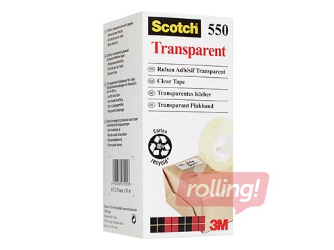 Līmlente 3M Scotch 550,19mmx33m,1 gab., caurspīdīga