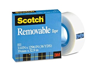 Līmlente 3M Scotch Removable 811,19mm x 33 m,1 gab., pārlīm.
